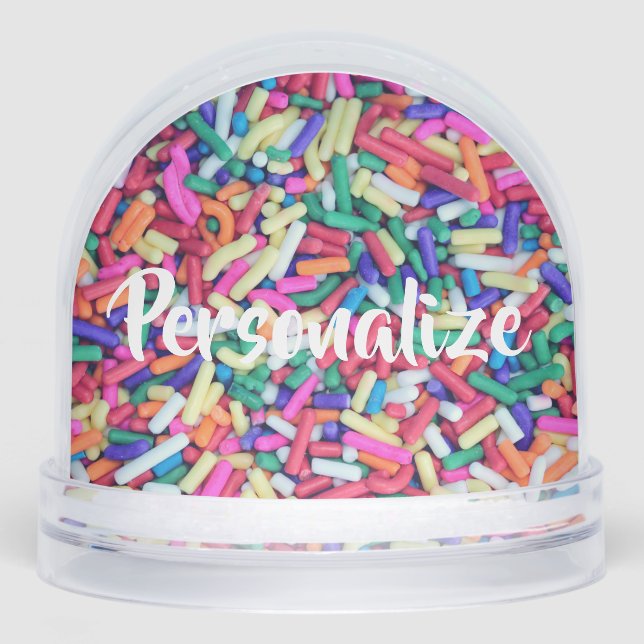 Ice cream candy sprinkles tissue paper snow globe (Front)