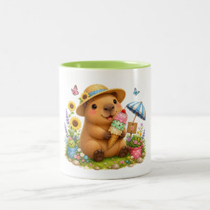 Ice Cream Capybara Cute Kawaii Mug Design