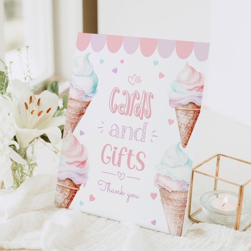 Ice cream Cards and gifts birthday Pedestal Sign
