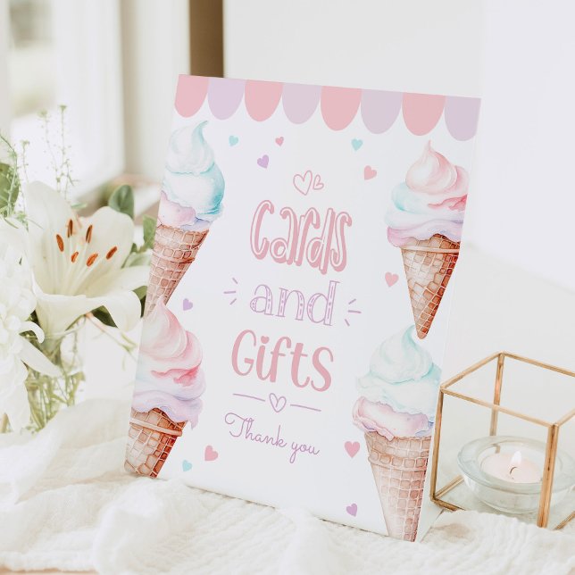 Ice cream Cards and gifts birthday Pedestal Sign (Creator Uploaded)