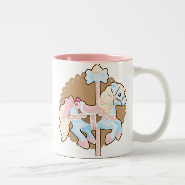Ice Cream Carousel Two-Tone Coffee Mug (Right)