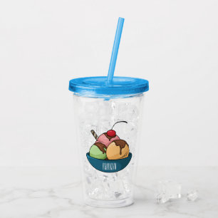 Ice cream cartoon illustration acrylic tumbler