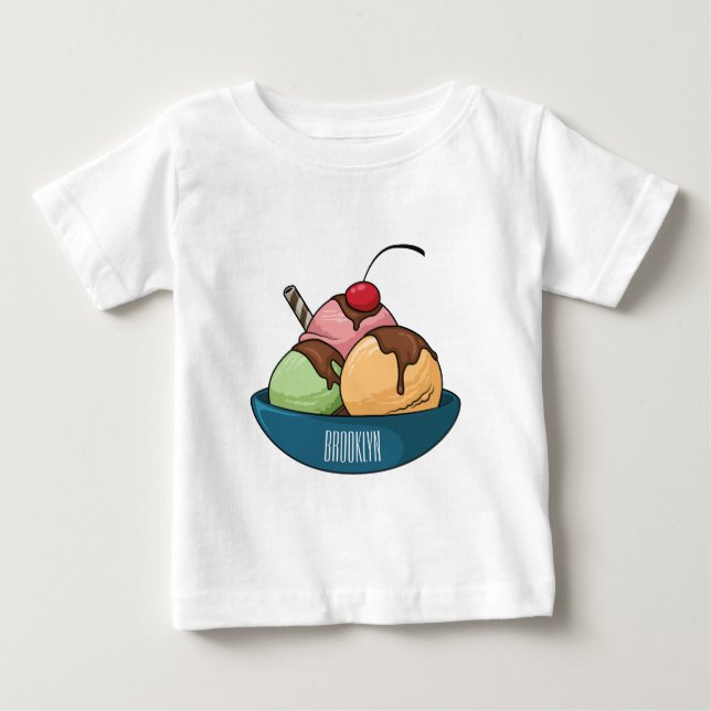 Ice cream cartoon illustration  baby T-Shirt (Front)