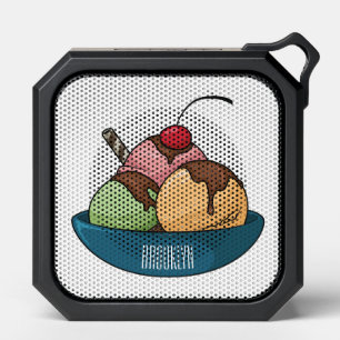 Ice cream cartoon illustration  bluetooth speaker