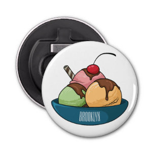 Ice cream cartoon illustration bottle opener