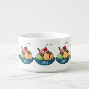 Ice cream cartoon illustration  bowl