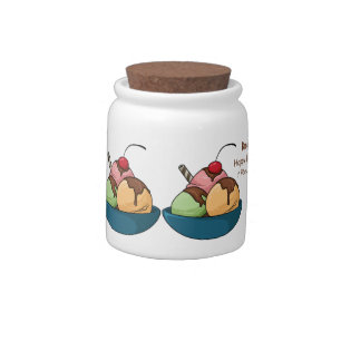 Ice cream cartoon illustration candy jar
