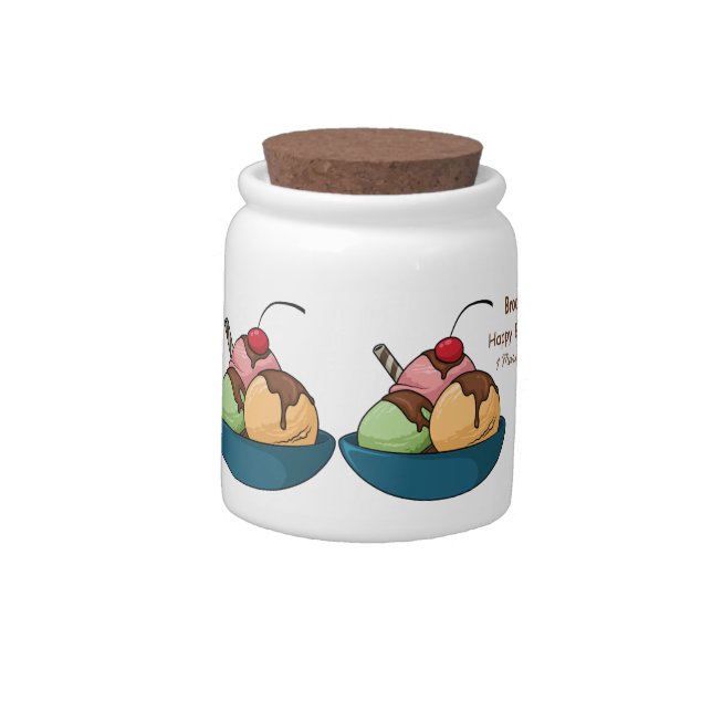 Ice cream cartoon illustration candy jar (Left)