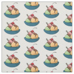 Ice cream cartoon illustration fabric