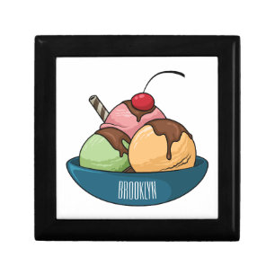 Ice cream cartoon illustration  gift box