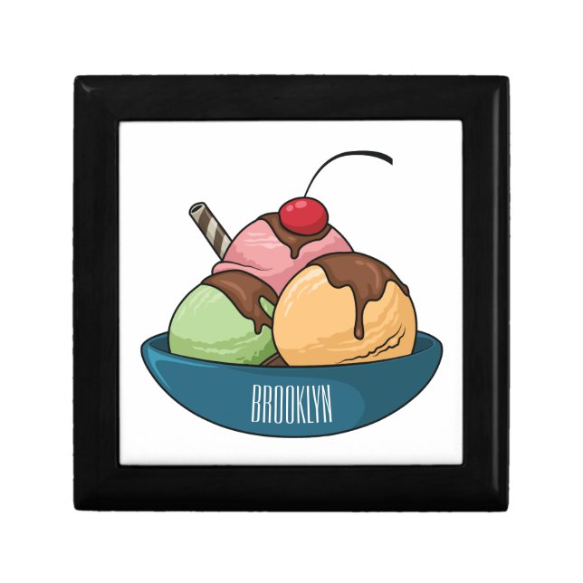 Ice cream cartoon illustration  gift box (Front)