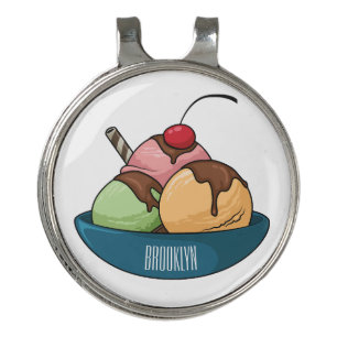 Ice cream cartoon illustration golf hat clip