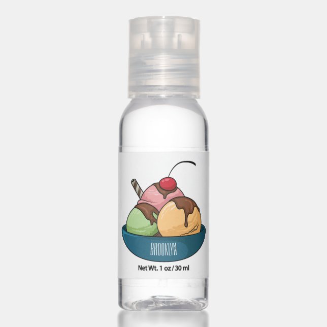 Ice cream cartoon illustration hand sanitizer (Front)