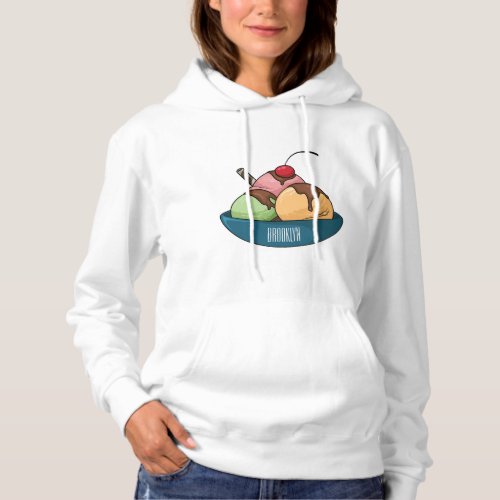 Ice cream cartoon illustration  hoodie