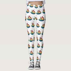 Ice cream cartoon illustration leggings