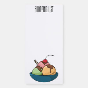 Ice cream cartoon illustration magnetic notepad