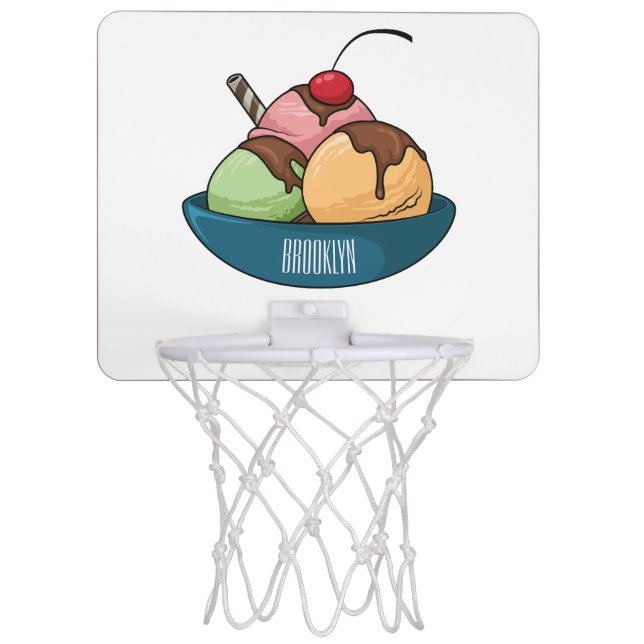 Ice cream cartoon illustration  mini basketball hoop (Front)