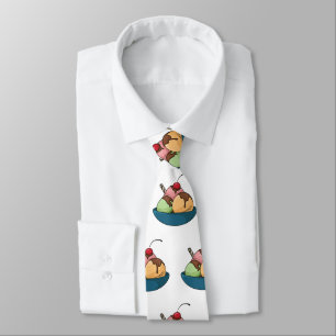 Ice cream cartoon illustration neck tie