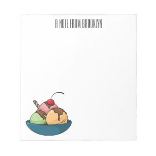 Ice cream cartoon illustration notepad