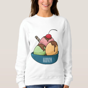 Ice cream cartoon illustration  sweatshirt