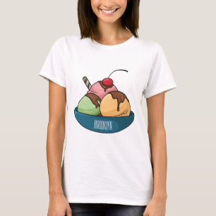 Ice cream cartoon illustration  T-Shirt
