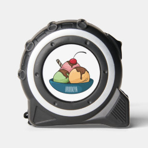 Ice cream cartoon illustration  tape measure