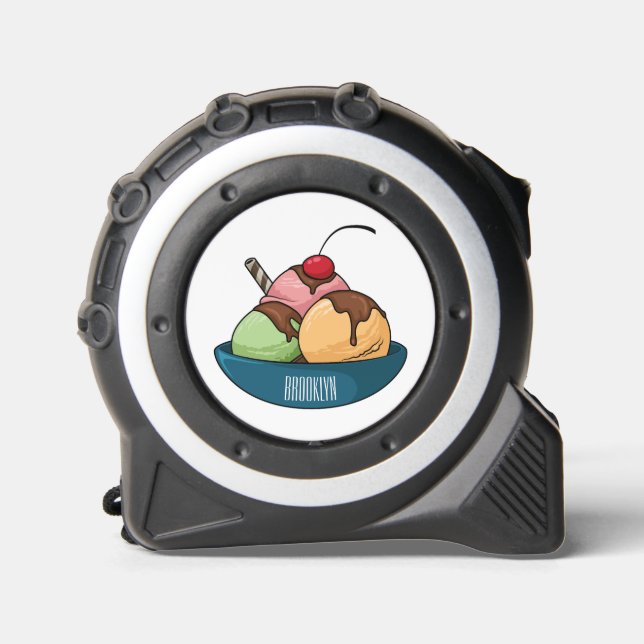 Ice cream cartoon illustration  tape measure (Front)