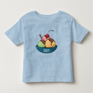 Ice cream cartoon illustration toddler t-shirt