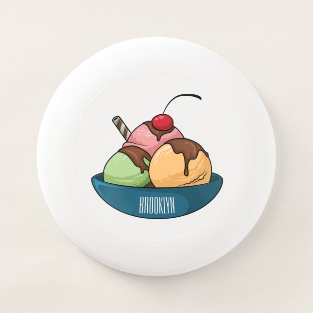 Ice cream cartoon illustration  Wham-O frisbee (Front)