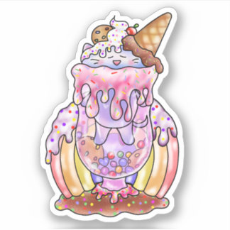 Ice cream Cat Float | Sticker