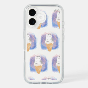ice cream cat watercolor iPhone 16 case