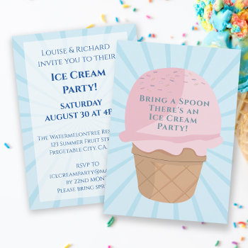 Ice Cream Celebration Party Birthday Invitation by watermelontree at Zazzle