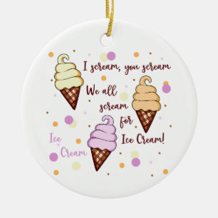 Ice Cream Ceramic Ornament