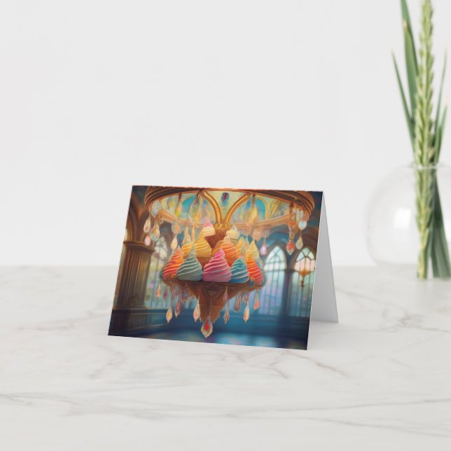 Ice Cream Chandelier  Thank You Card (Front)