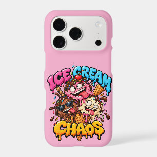 Ice Cream Chaos Funny Pink Phone Case iPhone