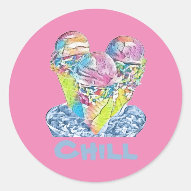 Ice Cream chill Sticker (Front)