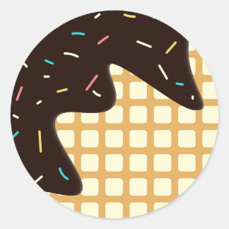 Ice Cream Chocolate Scratch summer cone Pattern Classic Round Sticker