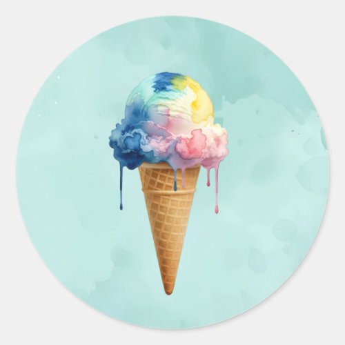 Ice Cream Classic Round Sticker
