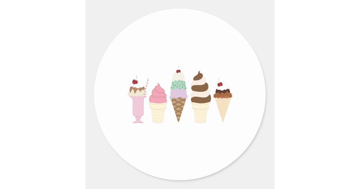 Ice Cream Classic Round Sticker