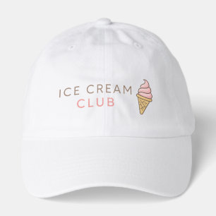Ice Cream Club Cute Pastel Typography Hat