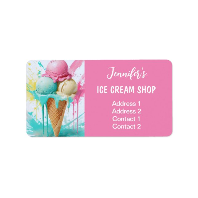 Ice Cream Colorful Address Label (Front)