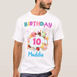 Ice Cream Colorful Cones Birthday Girl Matching  T T-Shirt