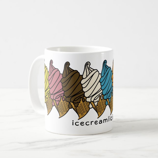 Ice Cream Colorful icecreamliciouS Custom Text Coffee Mug (Front Left)