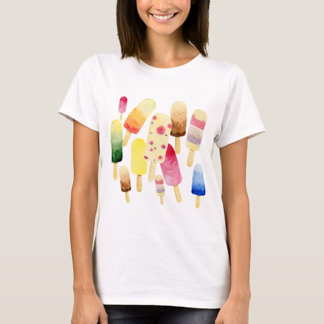 Ice cream colorful pattern T-Shirt (Front)