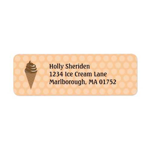 Ice Cream Cone Address Label