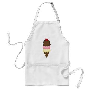 Ice Cream Cone Adult Apron by Just2Cute at Zazzle