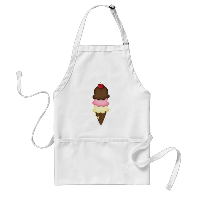 ice cream cone adult apron (Front)