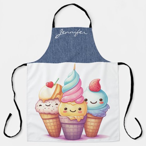 Ice Cream Cone All_Over Print Apron