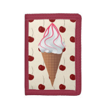 Ice Cream Cone and Cherries Wallet