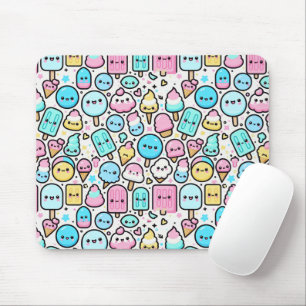 Ice Cream Cone and Popsicle Doodles Mouse Pad